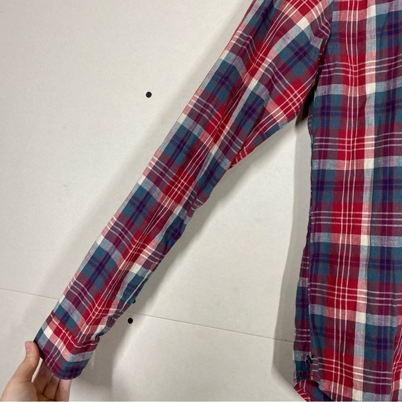 Alex Mill Linen Blend Plaid Button Up Shirt Size XS - Picture 5 of 9